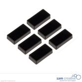 Aimant 12x24 mm rectangulaire noir (set 6)