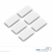 Aimant 12x24 mm rectangulaire blancs (set 6)
