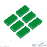 Aimant 12x24 mm rectangulaire verts (set 6)