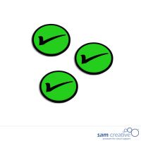Symbole magnétique coché 3x3 cm vert