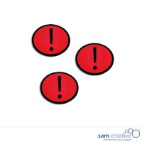 Symbole magnétique exclamation 3x3 cm rouge