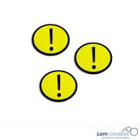 Symbole magnétique exclamation 3x3 cm jaune