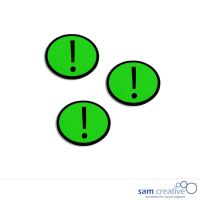 Symbole magnétique exclamation 3x3 cm vert