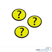 Symbole magnétique interrogation 3x3 cm jaune