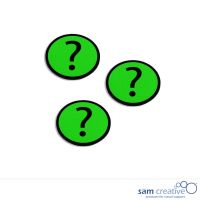 Symbole magnétique interrogation 3x3 cm vert