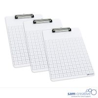 Tableau blanc porte-bloc A4 quadrillé (set 3x)