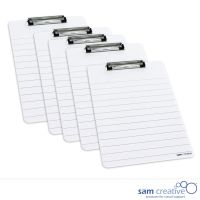 Tableau blanc porte-bloc A4 ligné (set 5x)