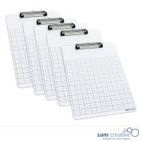 Tableau blanc porte-bloc A4 quadrillé (set 5x)