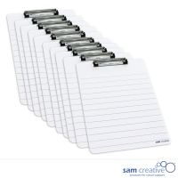 Tableau blanc porte-bloc A4 ligné (set 10x)