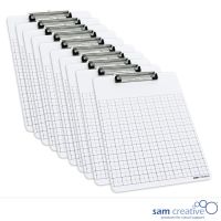 Tableau blanc porte-bloc A4 quadrillé (set 10x)