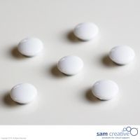 Set d'aimants en verre de 20mm blanc (6 pcs)